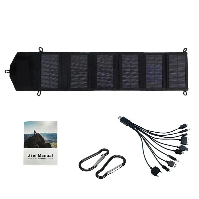 Panel solar plegable 6 pliegues 800W Panel solar portátil 20w/h Cargador rápido USB 5V DC Fuente de energía móvil solar 24/7