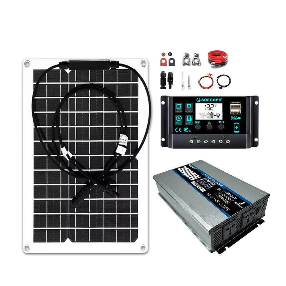 Off-Grid Solar Power Kit 2200W Inverter with 20W Panel