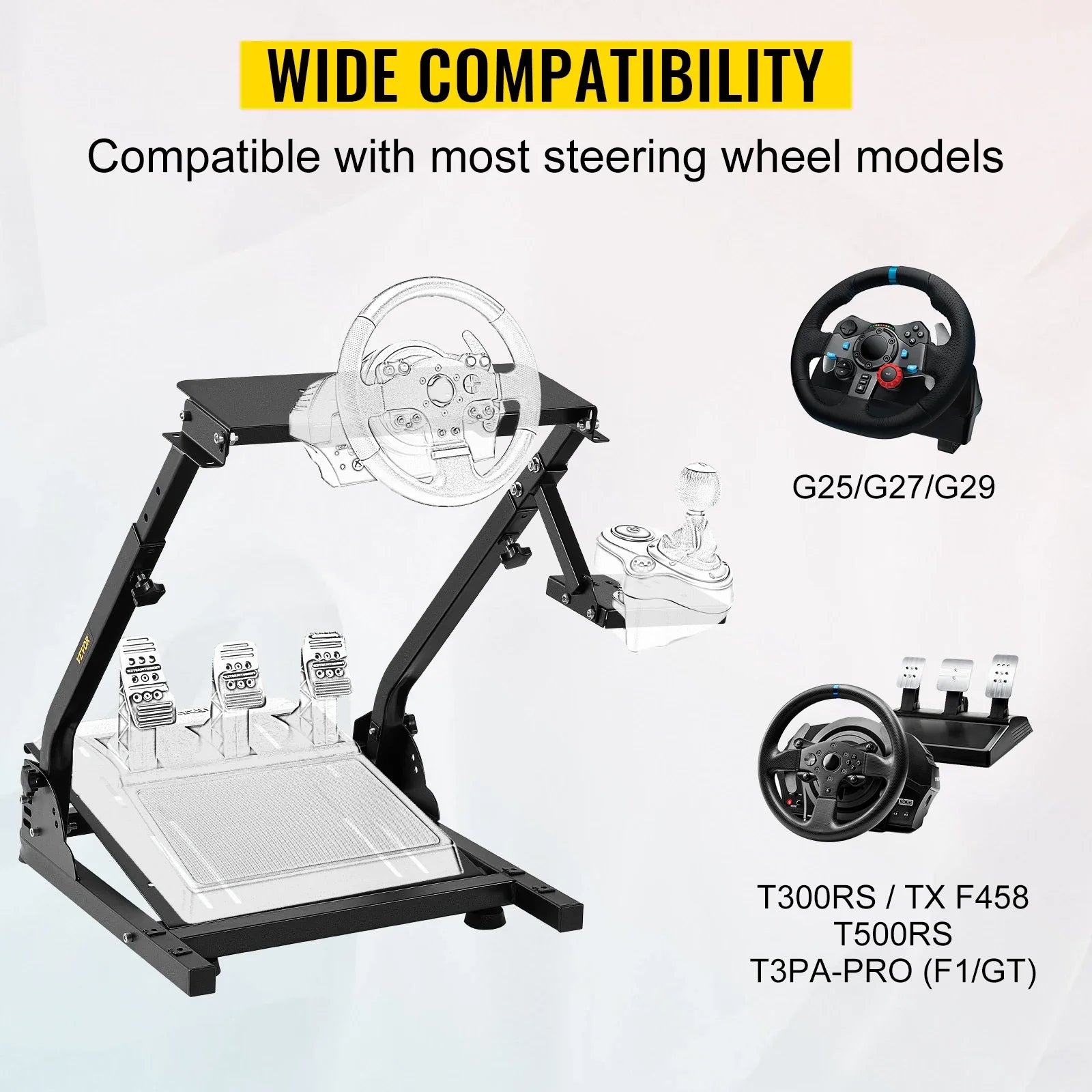 Adjustable Racing Wheel Stand for Logitech, Thrustmaster & Fanatec