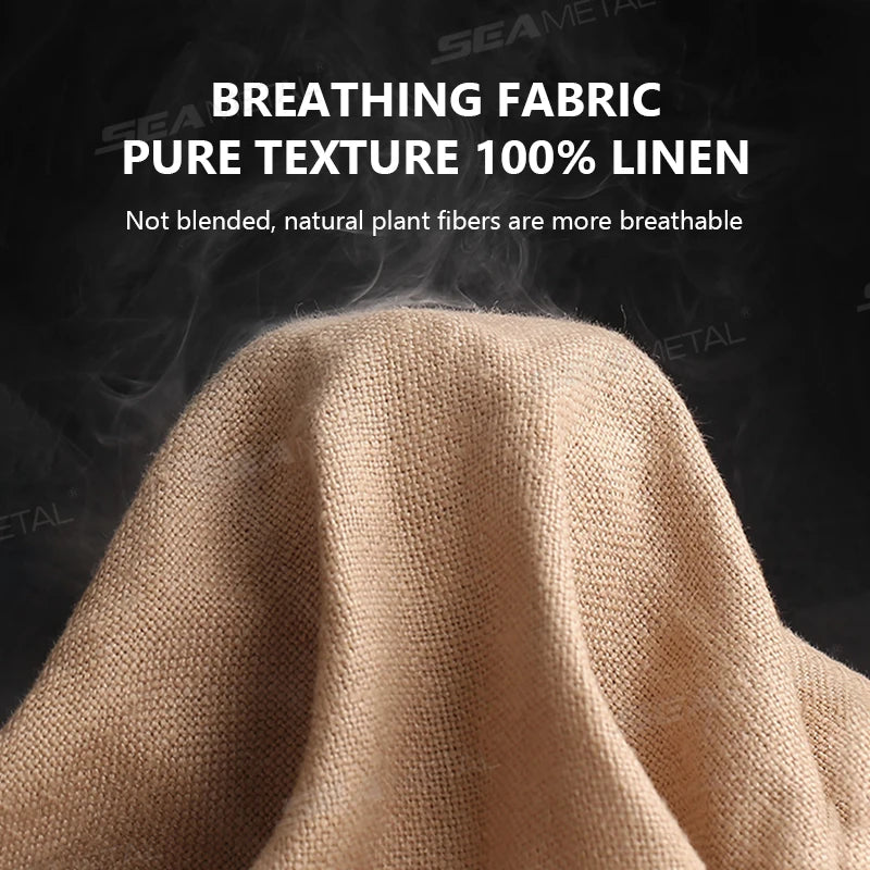 SEAMETAL Breathable Car Seat Cover 100% Linen Cooling Seat Cushion Wear-Resistant Sweat-Absorbing Seat Protector for Suv Sedan