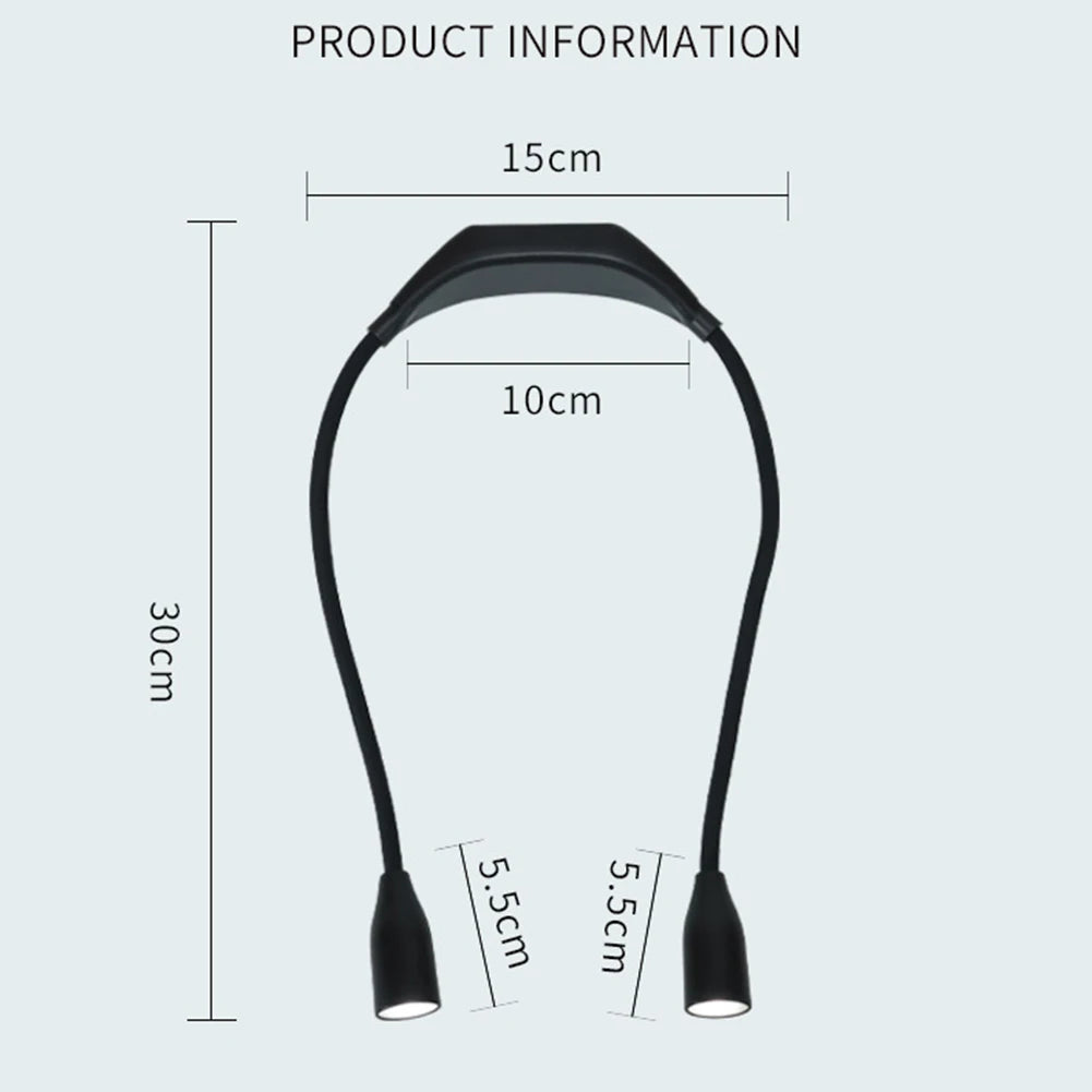 Luz de lectura LED flexible para el cuello