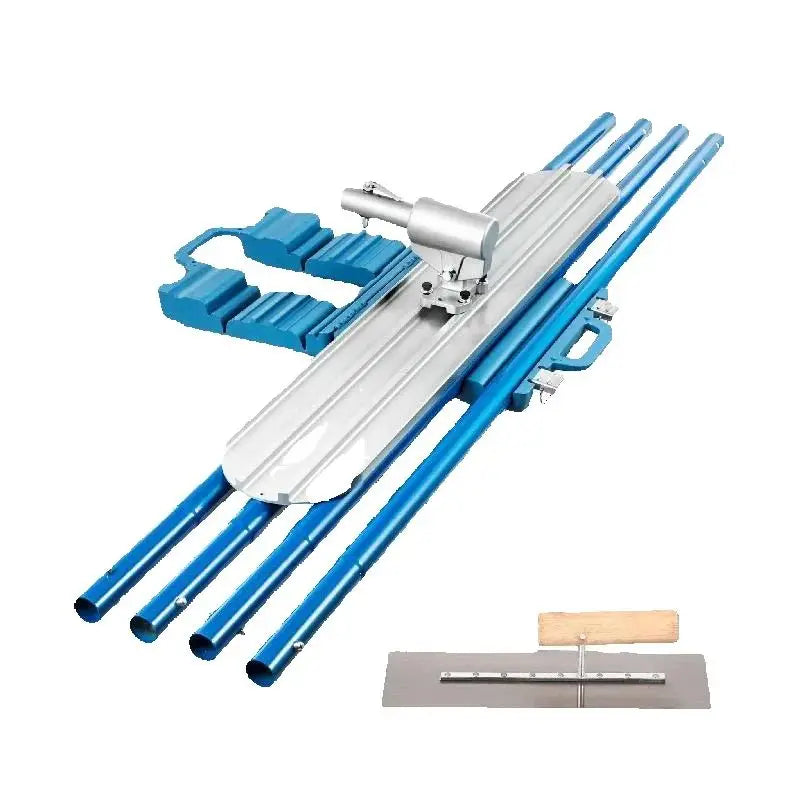 Concrete Bull Float Kit 1200x200mm with 4 Handles Round End Trowel