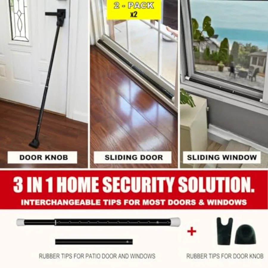 Adjustable Door Security Bar for Entry & Sliding Patio Doors