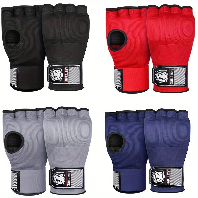 Mma Half Finger Gel Boxing Glove Sanda Muay Thai Training Hand Wrap Inner Glove With Long Wrist Strap Boxing Training Accessorie 