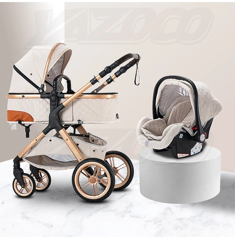 3‑in‑1 Luxury Baby Stroller Travel System