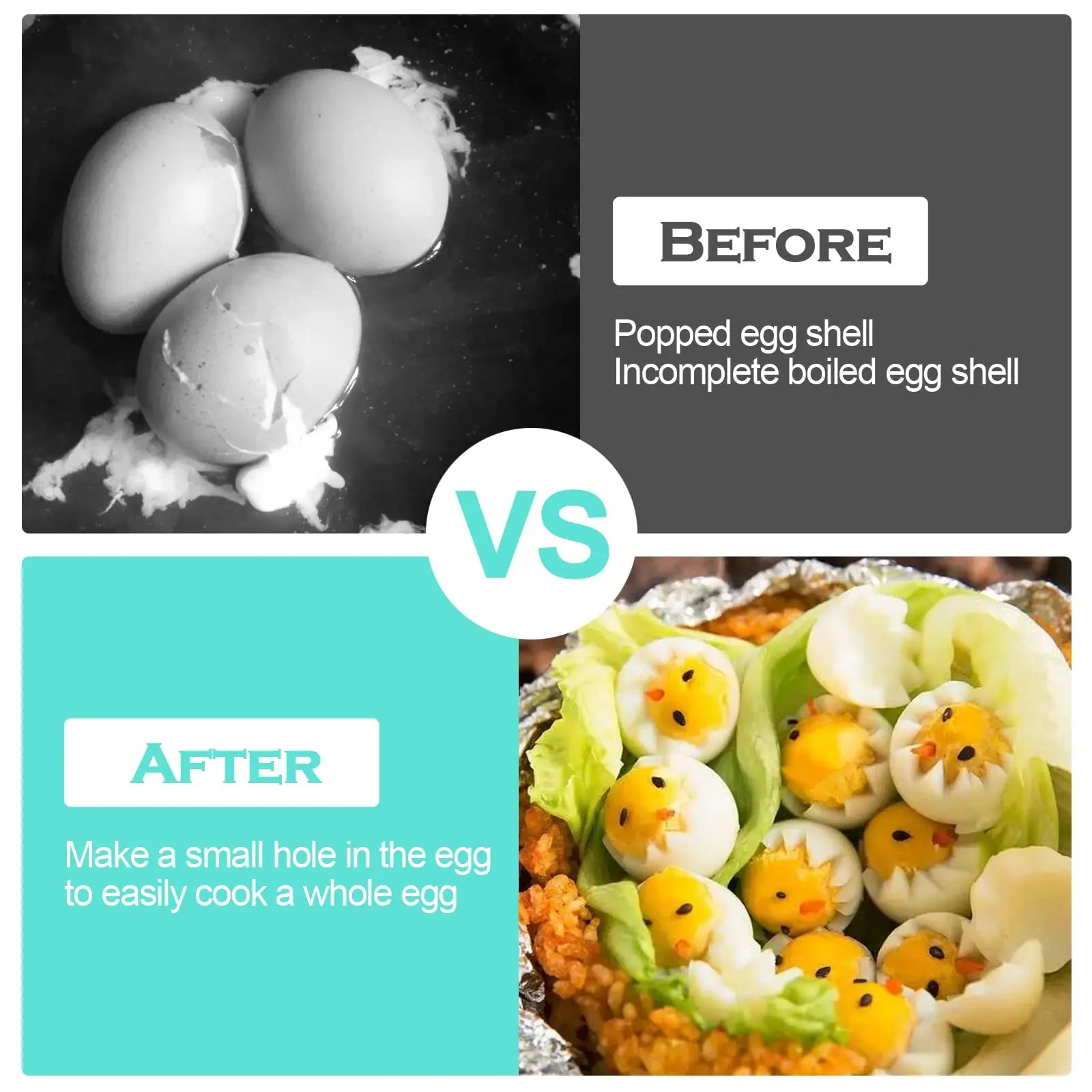 Leeseph Egg Piercer, Stainless Steel Needle Egg Hole Puncher Eggs Poacher Endurance Hole Seperater Bakery Kitchen Tool 