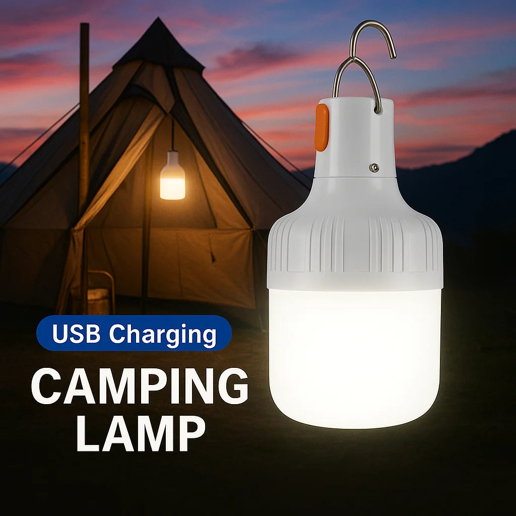 Portable Rechargeable LED Street Camping Light with Hook Dimmable Tent Lantern USB Charging Emergency Multifunctional LED Lamp 