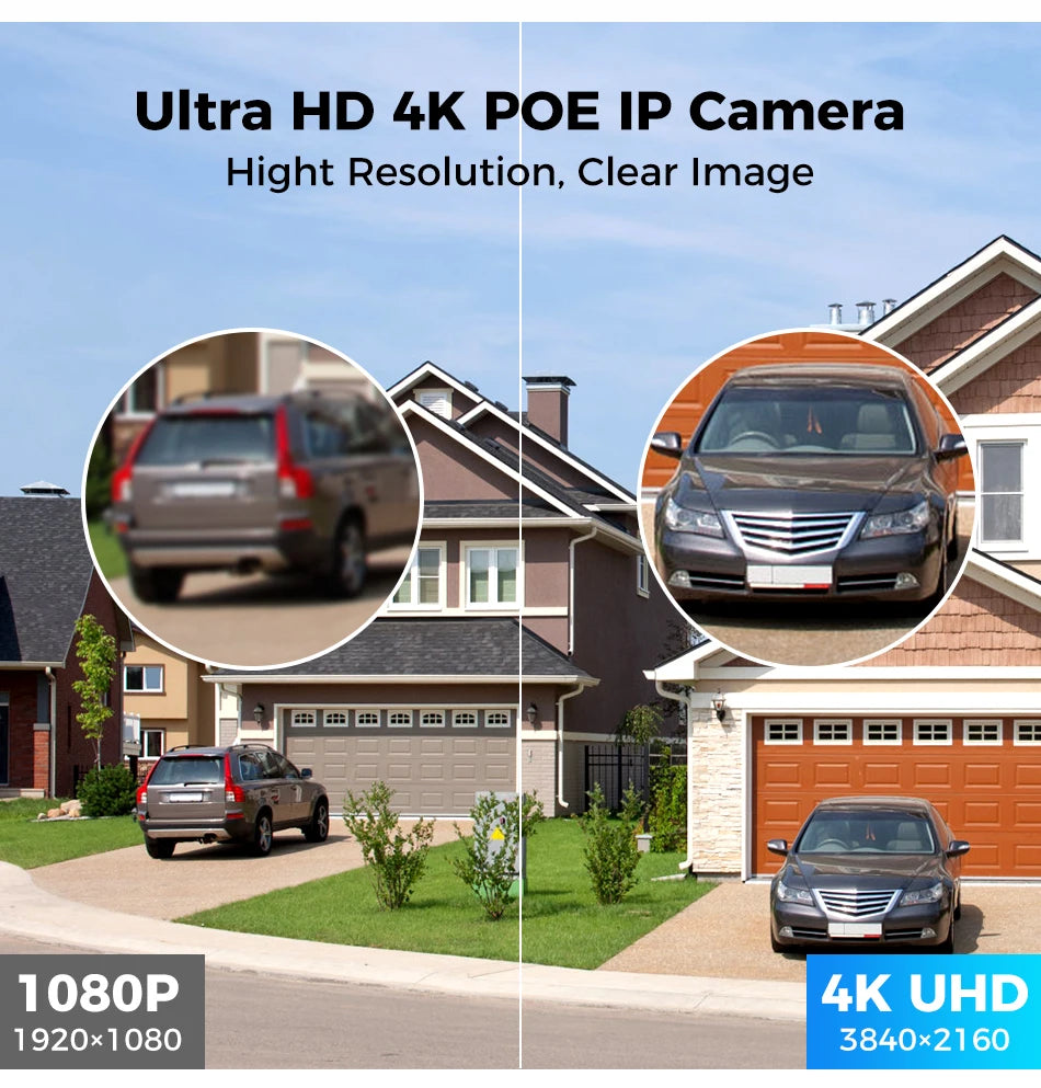 4K 8MP PoE IP Security Bullet Camera with Color Night Vision, H.265, ONVIF