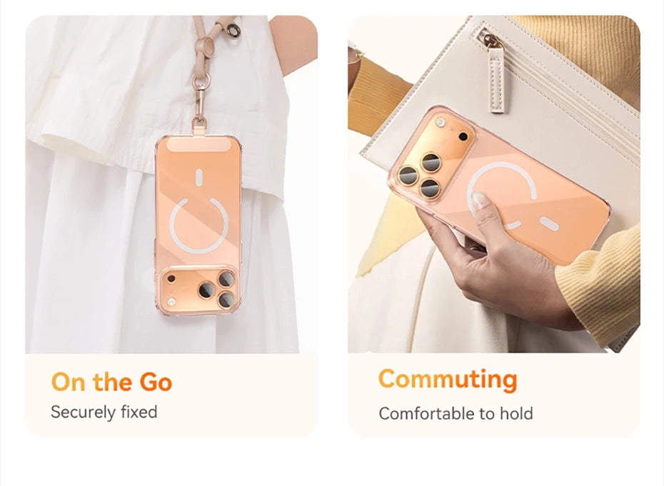 Funda transparente magnética para iPhone 17 con MagSafe, delgada y antiamarillenta