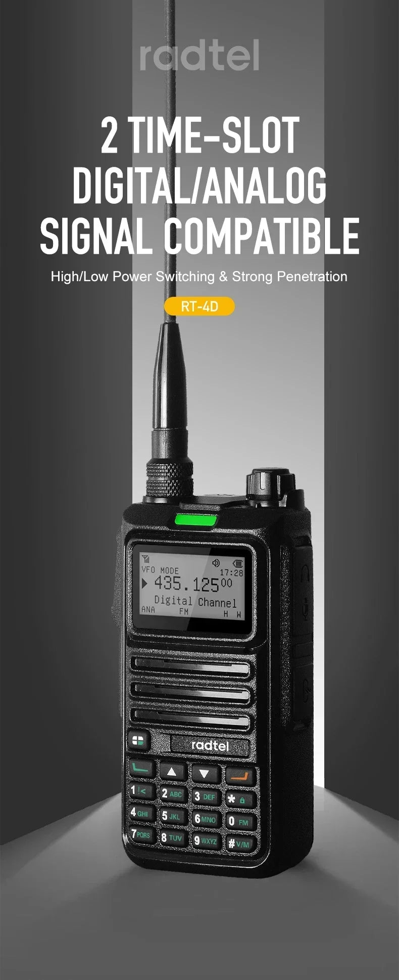 RT-4D DMR Digital and Analogue Two-Way Radio