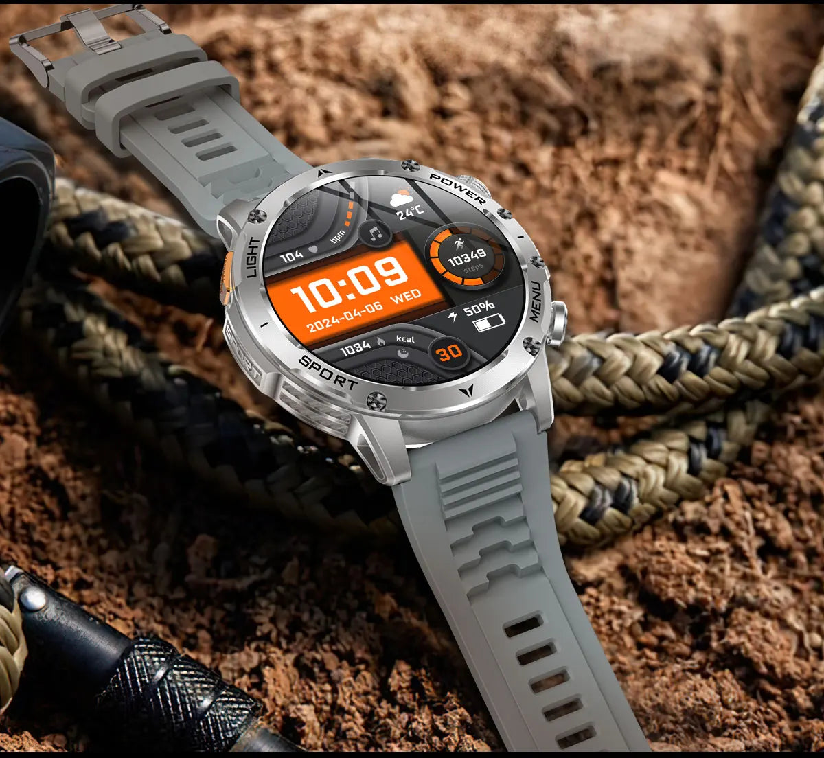1,7-Inch Bluetooth Bel Smartwatch met Buitenverlichting