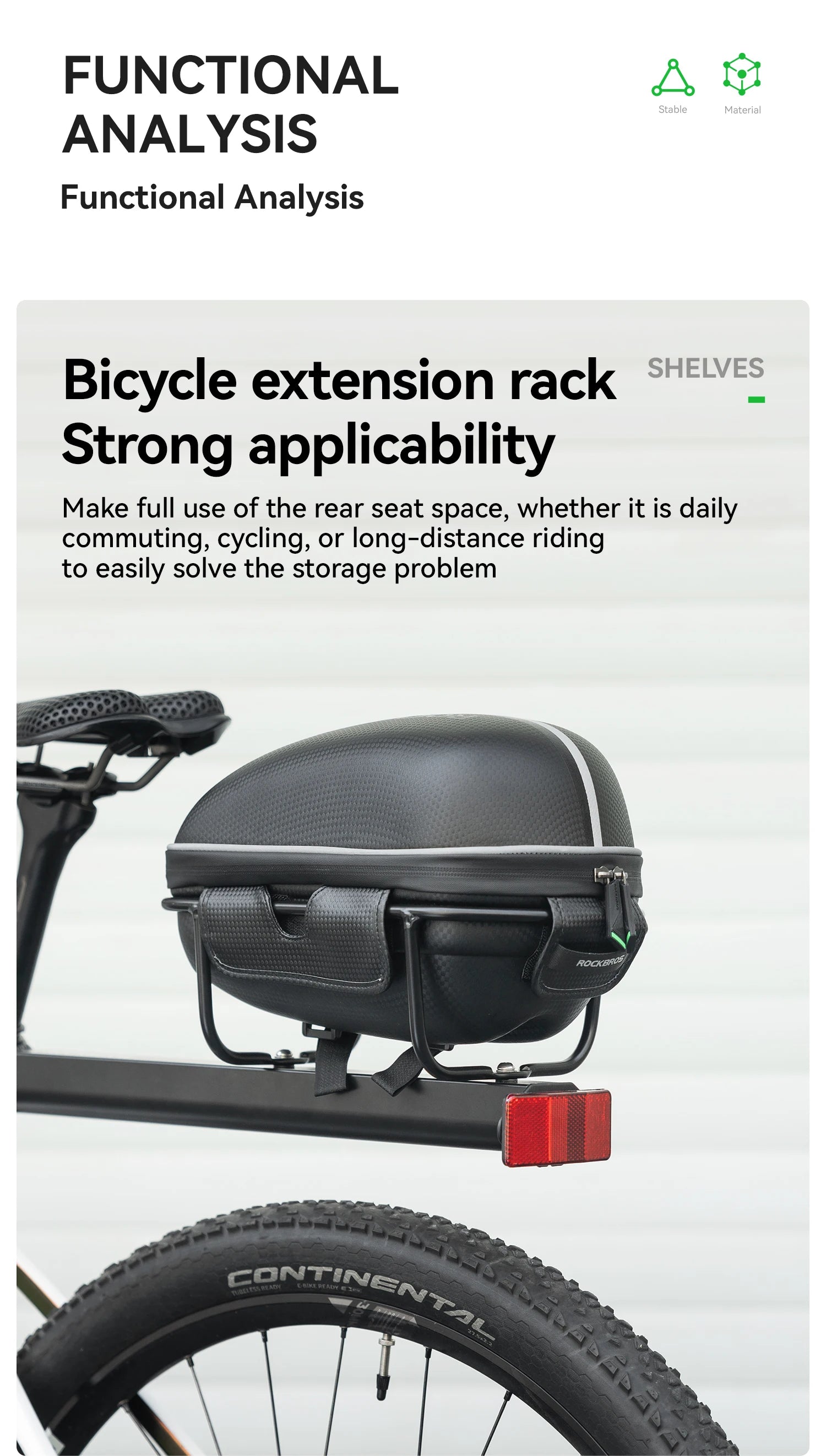 Aluminum Bike Rear Rack Carrier Shelf for Extra Storage on Rides