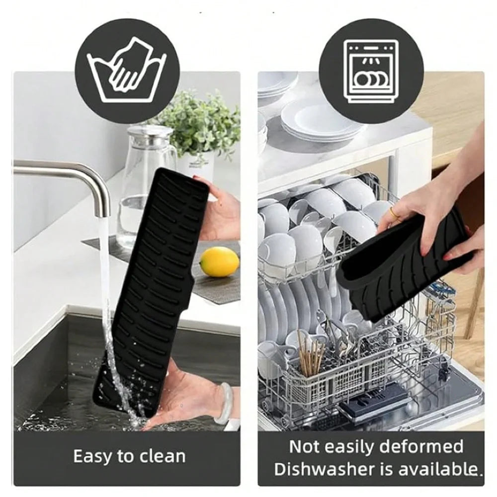 Kitchen Sink Splash Guard Silicone Draining Mat