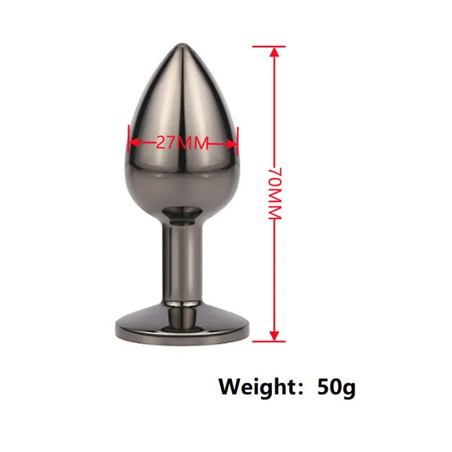 Small Size Metal Anal Beads Butt Plug Mini Rainbow Rose gold Butt Plug Crystal Jewelry Trainer Anal Dildo Masturbation Sex Toy 