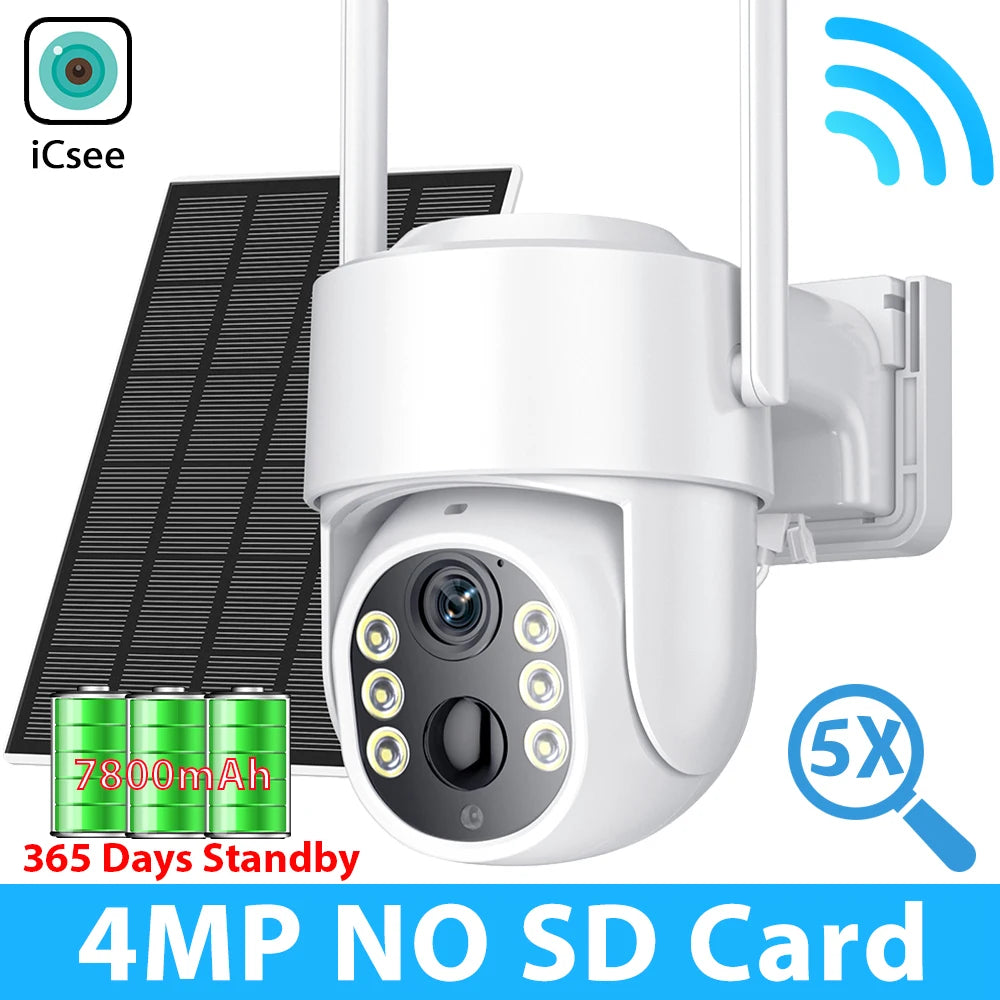 8MP 4K Outdoor WiFi Solar Security Camera Dual Lens Night Vision