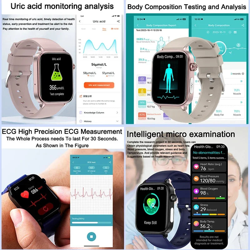 Ceas inteligent cu ecran tactil cu apelare Bluetooth