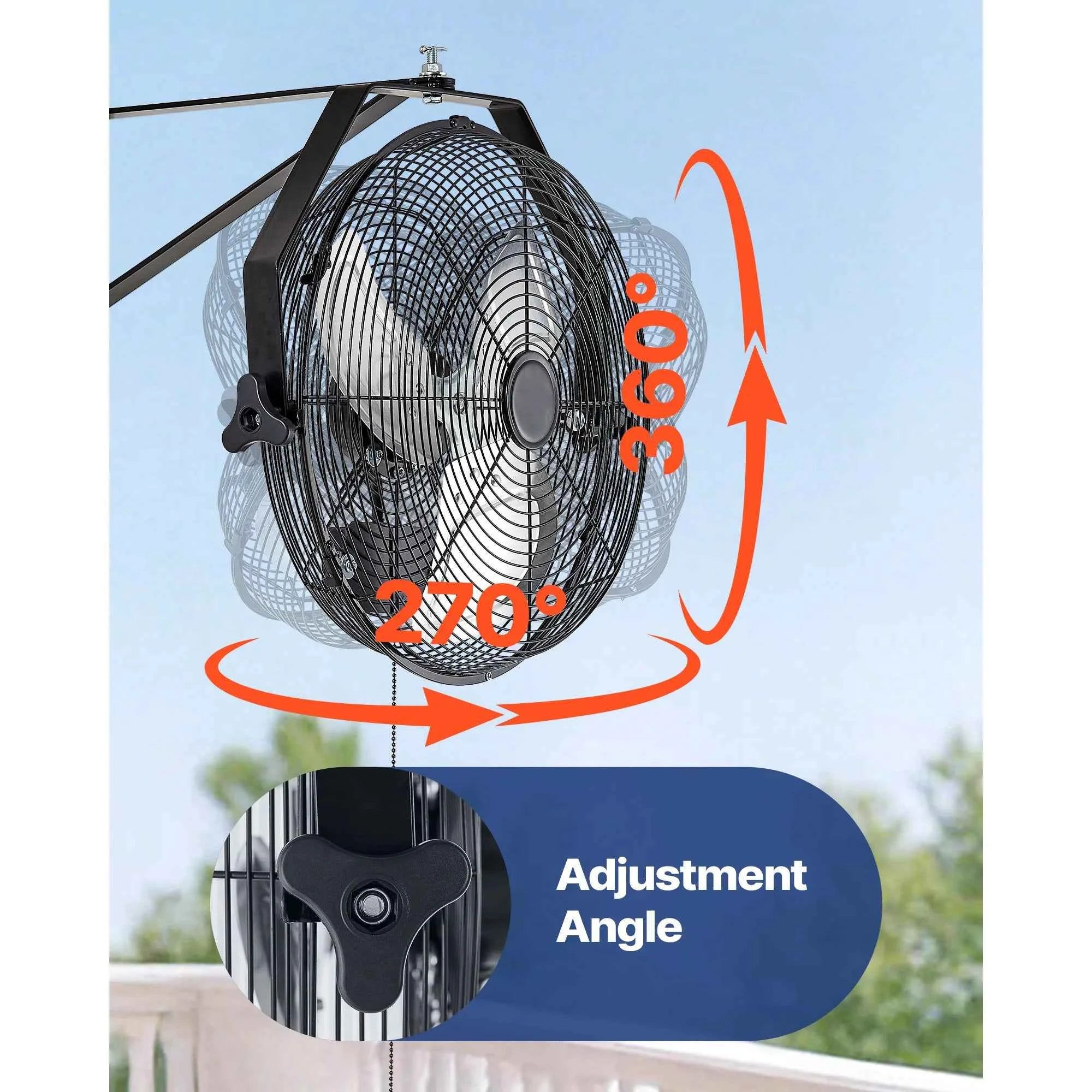 SucceBuy Industrial Wall Mount Fan High Velocity  Waterproof Wall Fan with Aluminum Blades for Workshop Warehouse Greenhouse