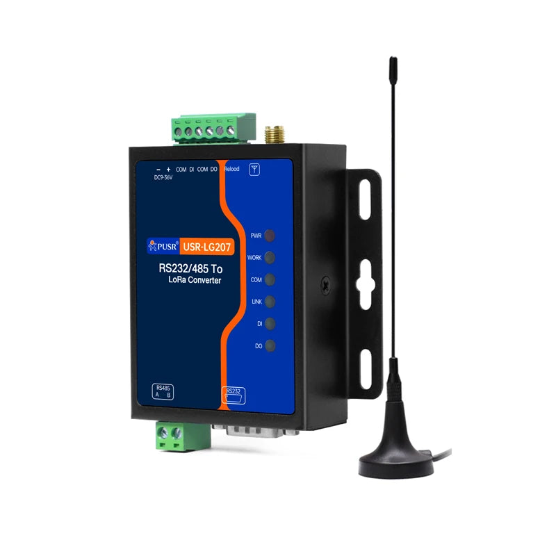 USR-LG207 RS232/RS485 LoRa Modem with Digital I/O