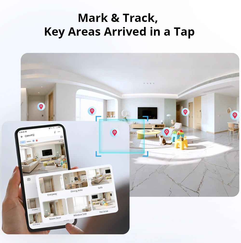 Pan-Tilt Indoor Smart Security Camera 1080P with Night Vision and Motion Detection