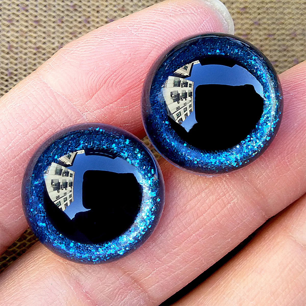 Glitter Plastic Eyes for Crochet Toys, 10 Pairs