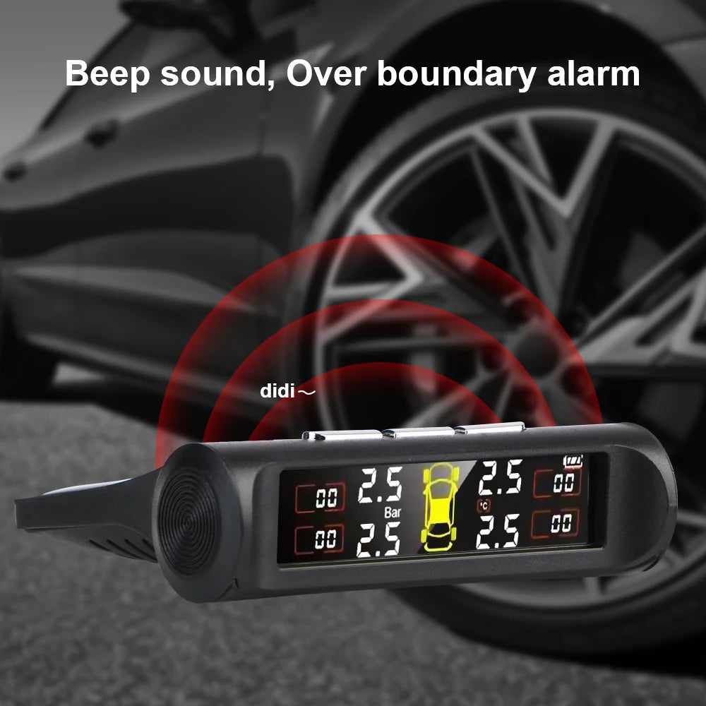 Solar TPMS Tire Pressure Monitoring System with External Sensors