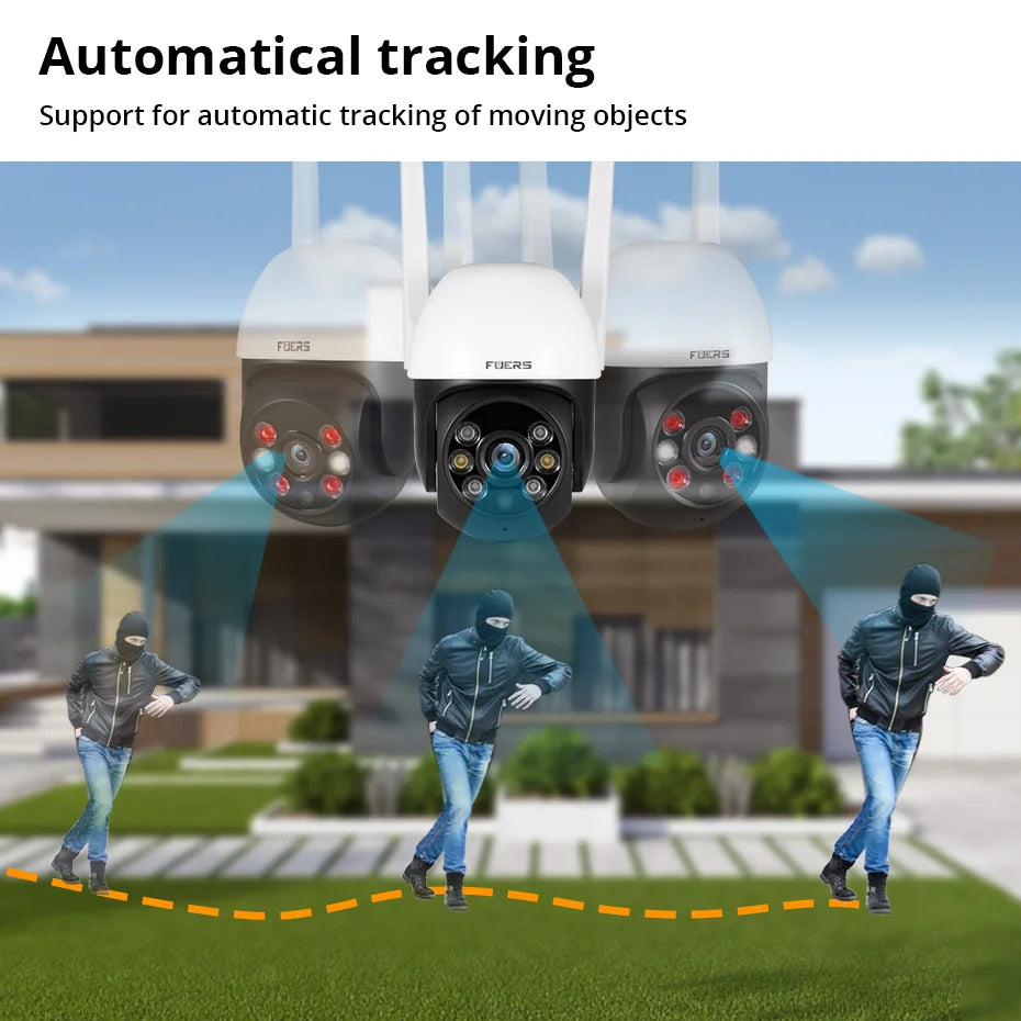 8MP 4K Outdoor PTZ WiFi Security Camera with AI Human Detection