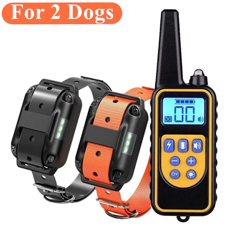 800m Digital Dog Training Collar Waterproof Rechargeable Remote Control Pet with LCD Display for All Size Shock Vibration Sound 