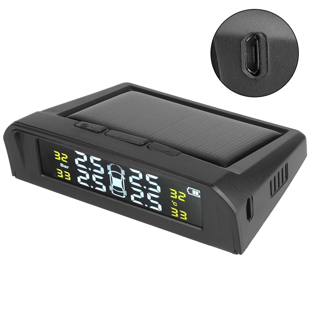 Solar TPMS Tire Pressure Monitoring System with External Sensors