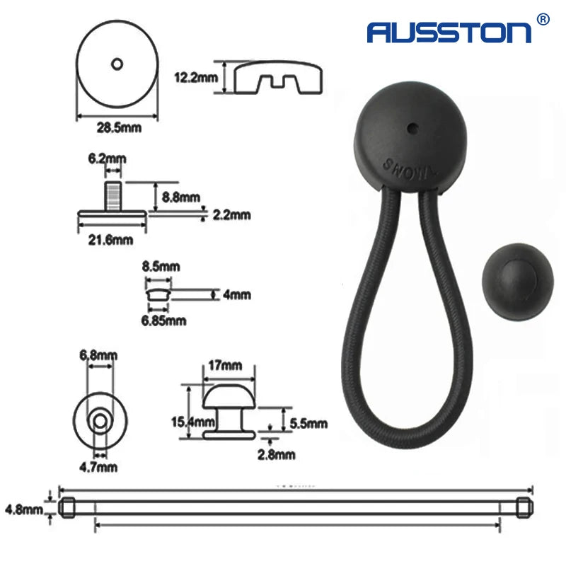 Bungee Loop With Knob Tie Down Kit for Boat RV and Trailer Covers