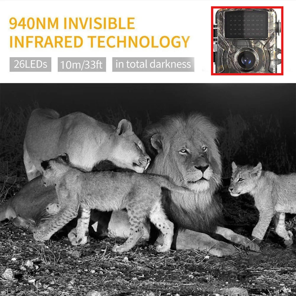 Waterproof Trail Camera with Infrared Night Vision and Motion Detection