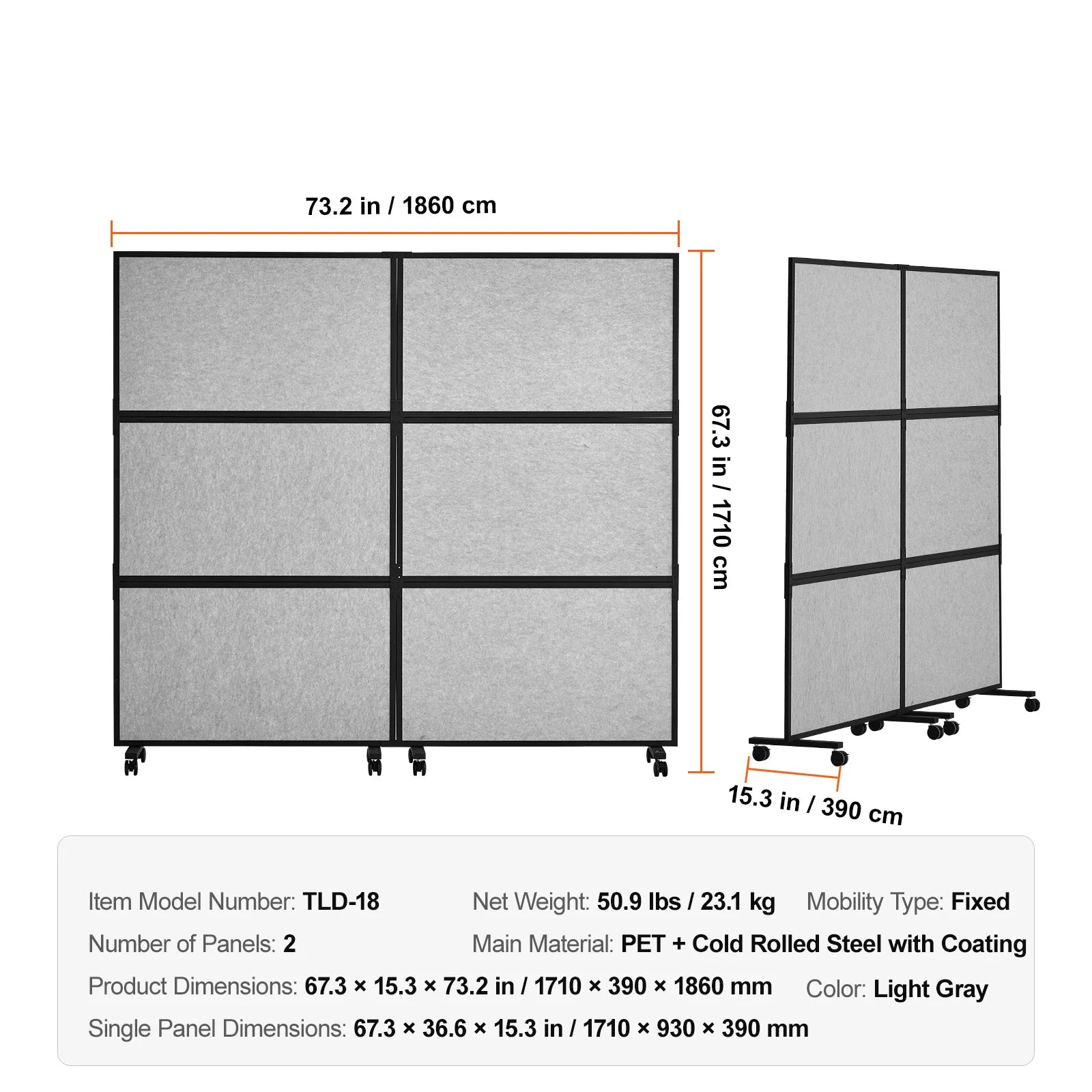 SucceBuy Office Divider 2 Panel Office Partition Freestanding Office Divider Wall Partition & Privacy Divider Reduce loud Noise