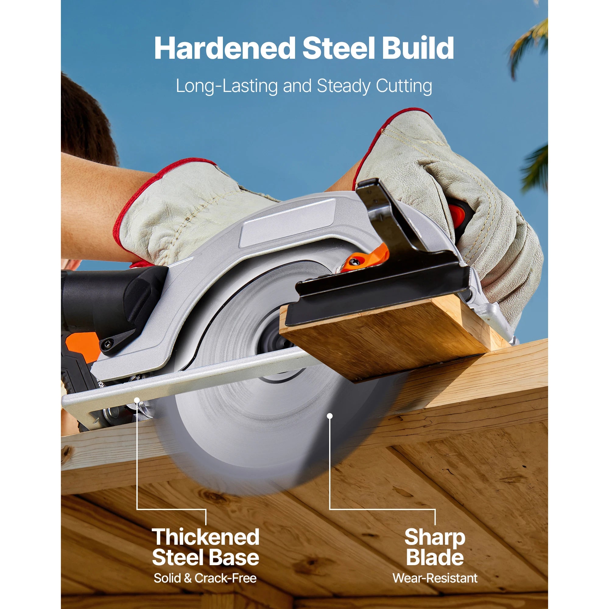 20V Cordless Circular Saw 4700 RPM 6-1/2" Blade with Battery