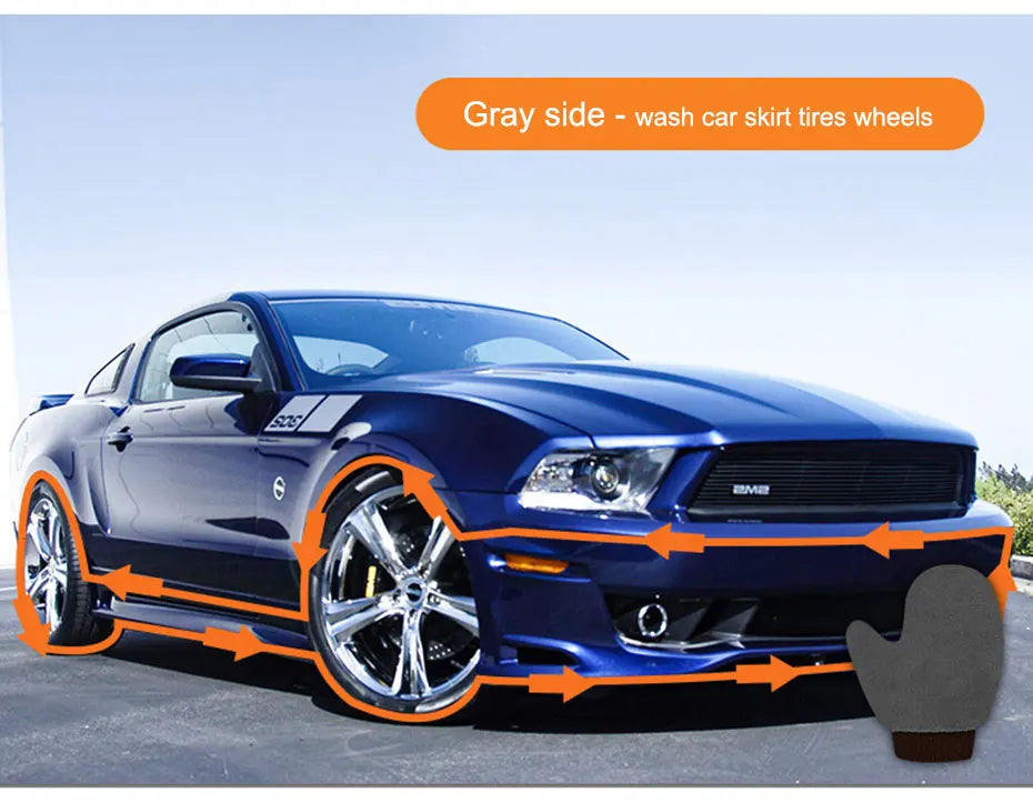 SEAMETAL Microfiber Car Washing Glove Double-Faced Thickened Coral Fleece Cleaning Brush Gloves Car Detailing Cleaner Care Tool 