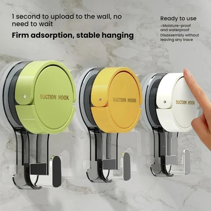 Suction Hooks Strong Vacuum Power Traceless No-Drilling Adhesive Hooks for Home Bathroom Kitchen Door Back and Toilet Area 