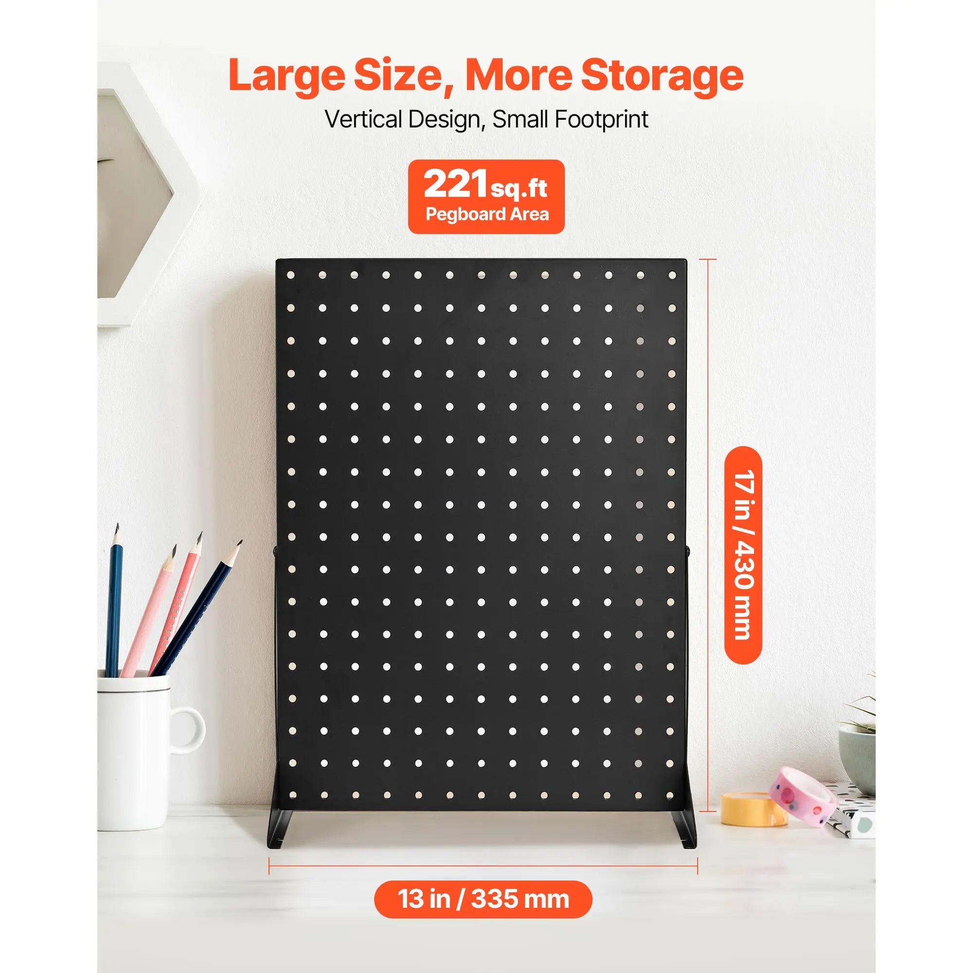 4PCS Tabletop Pegboard Display Stand 17x13in Steel Organizer