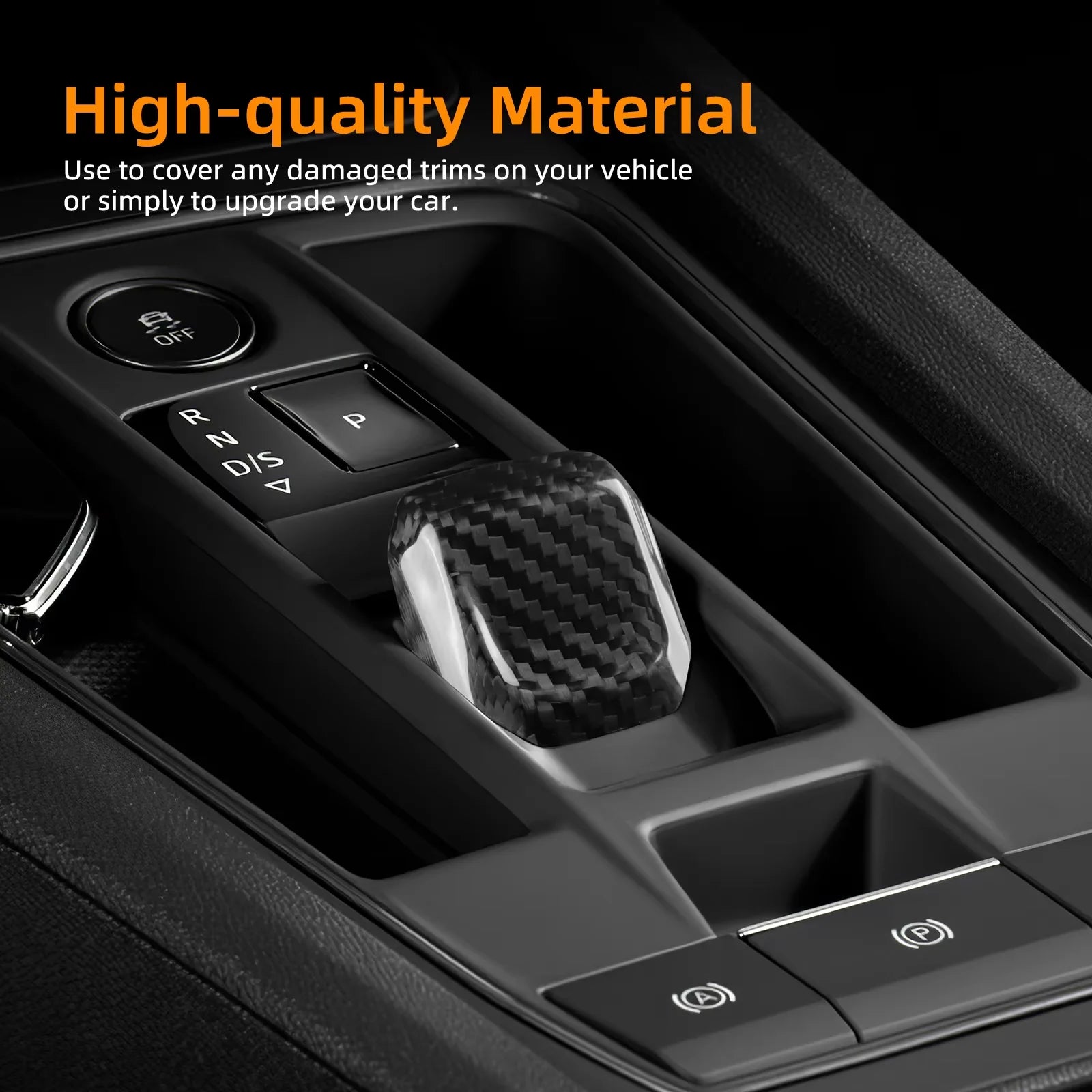 Carbon Fiber Gear Shift Knob Trim for Seat Leon and Cupra