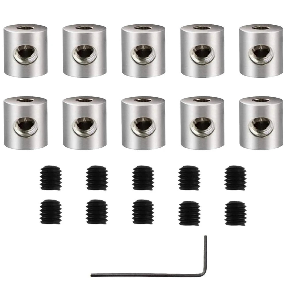 Fermoirs à vis pour broches avec clé, 10 ou 20 ensembles