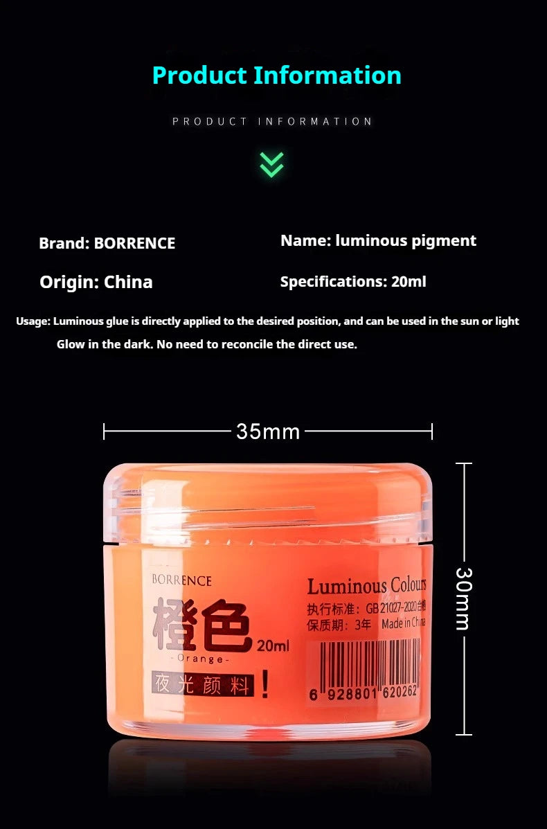 Glow-in-the-dark Pigment 20ml Fluorescent Acrylic Pigment