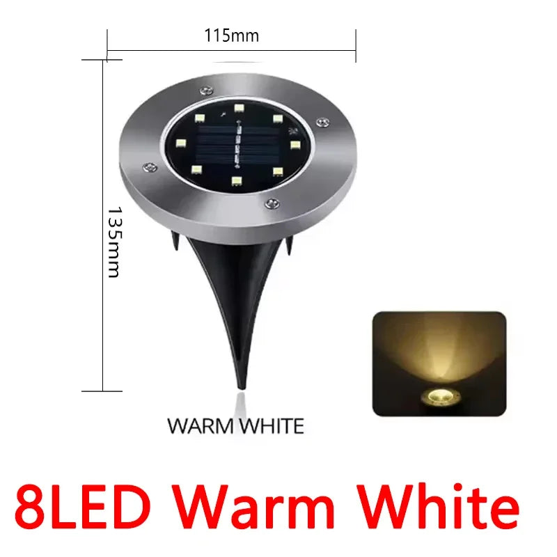 Solar Ground Disc Lights for Garden Decoration