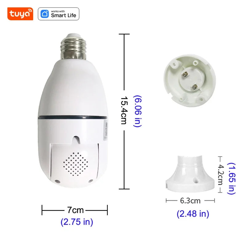 Tuya Smart Home 2.4G E27 Bulb Wifi Surveillance Camera HD Night Security Video Surveillance Supprt Two Way Audio Mobile Motion 