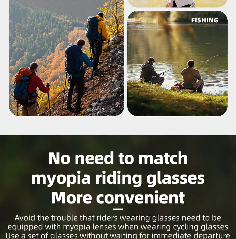 Polarized Cycling Sunglasses with Myopia Frame TR90 Sport Goggles