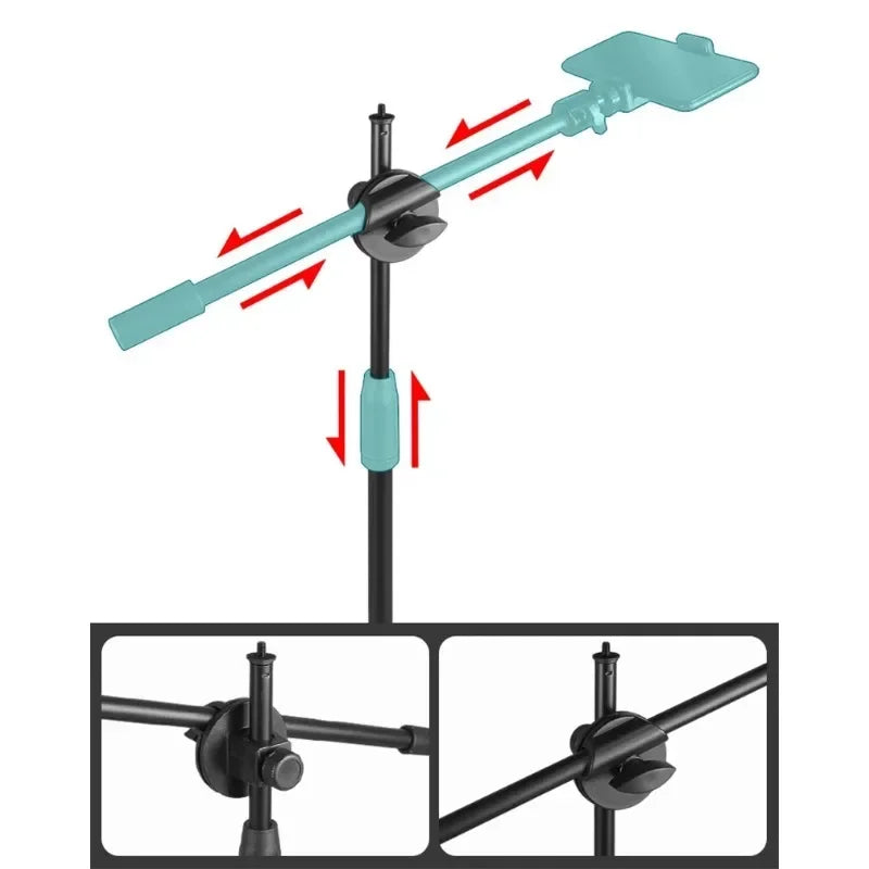 Overhead Desktop Phone Stand with Articulated Arm