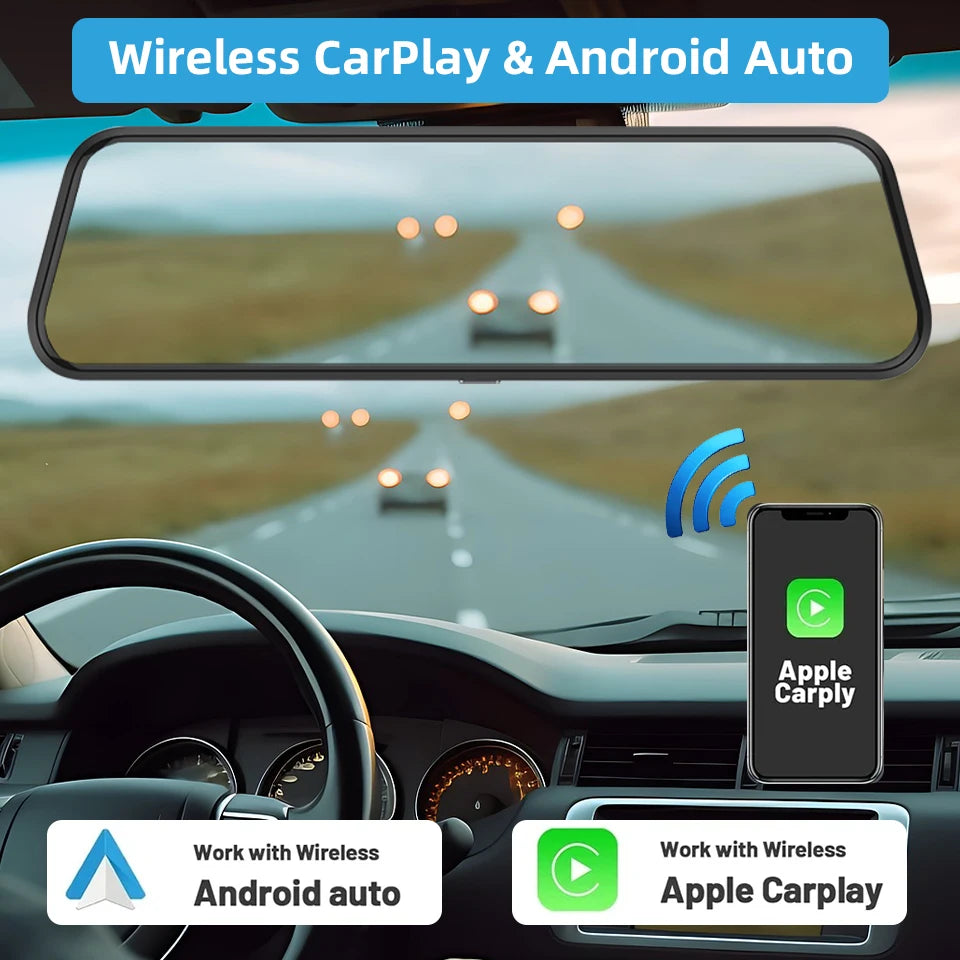 4K Touch Screen Car Dash Cam with Rear Camera