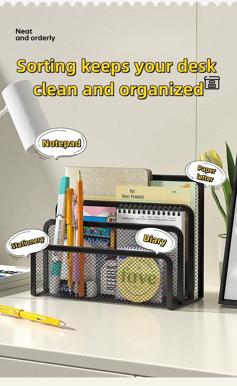 Metal Mesh Desktop Mail Organiser