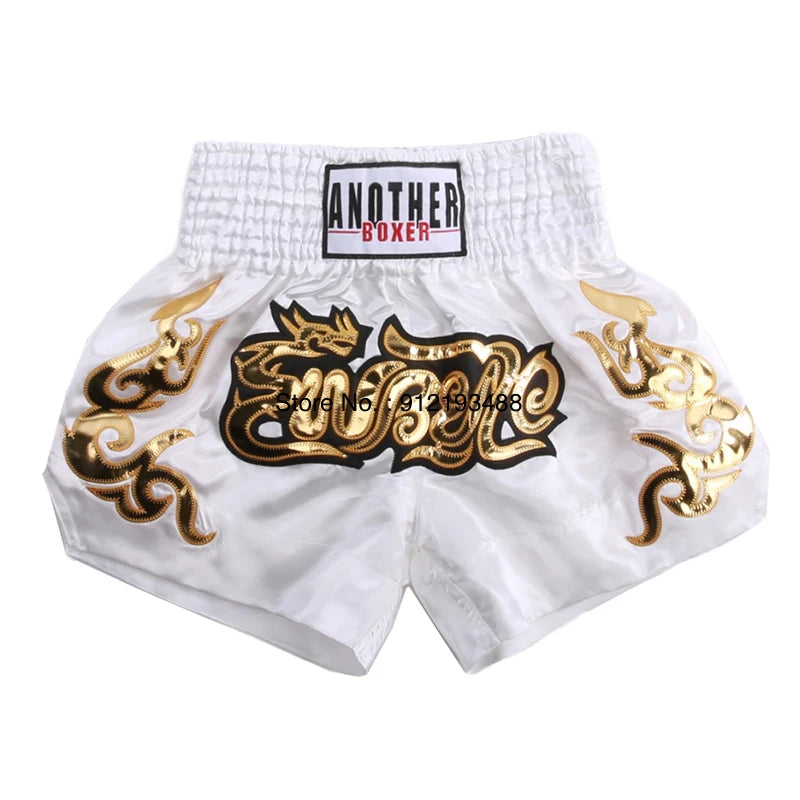 Muay Thai Shorts 2024 New Boxing Shorts Women Men Child Embroidery Kickboxing Training Pants Sanda Martial Arts Fight Equipment 