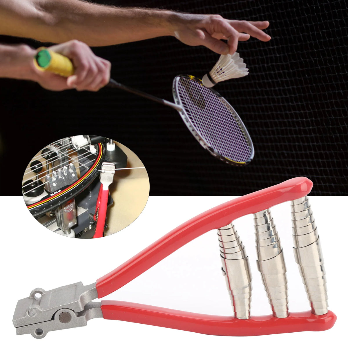 Tre-spirr rackettstrengstartklamp