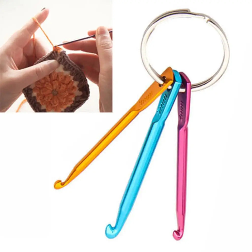 3 Mini Crochet Hook Keychains, 3, 4 and 5 mm