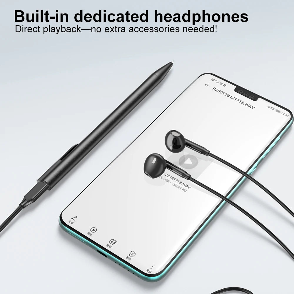 Famue Digital Voice Recorder Professional Activated By Voice MiNi Pen-Style Directly Connects to Phone for File Transfer 64G