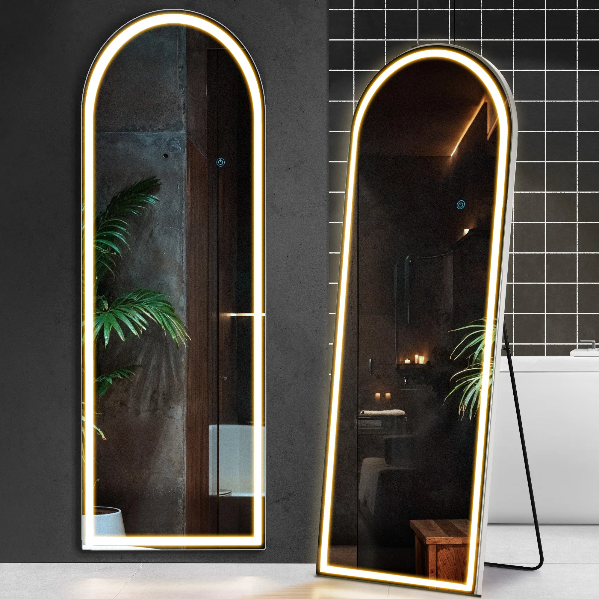 63" LED zrcadlo na celou délku s nastavitelným osvětlením ve 3 barvách