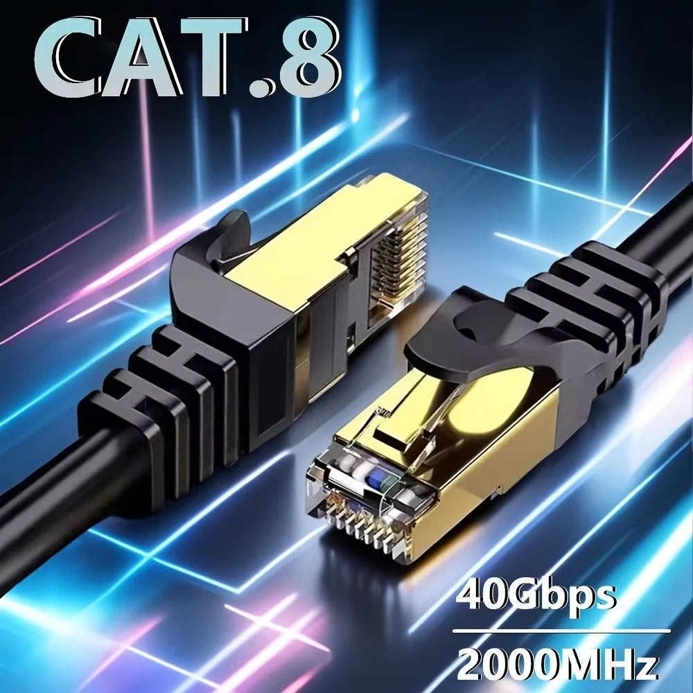 Skärmad Cat8-Ethernetkabel - svart eller vit